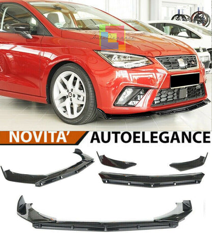 SEAT IBIZA V KJ 2017+ FRONT BUMPER SPLITTER GLOSS BLACK RS LOOK