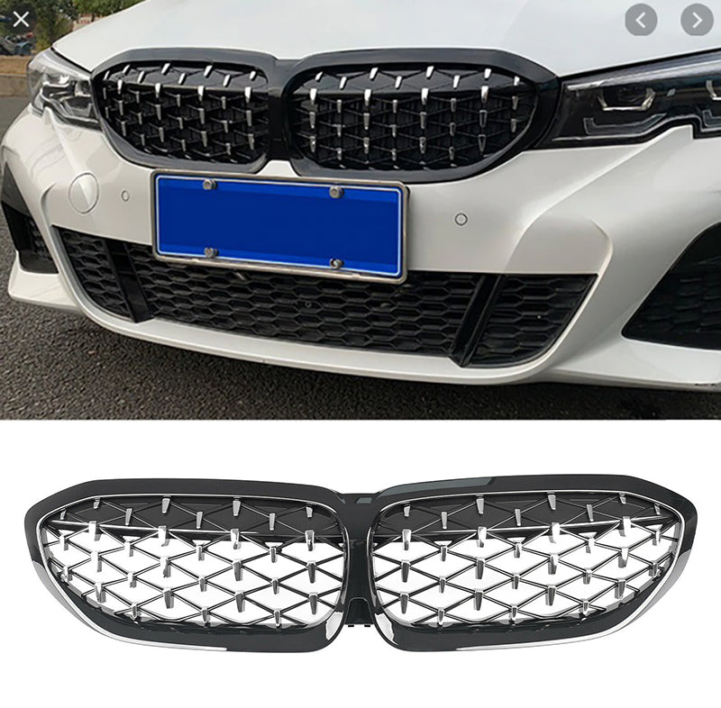 BMW SERIE 3 G20 G21 GRIGLIA ANTERIORE LOOK M SPORT DIAMANT CROMATO AUTOELEGANCERICAMBI