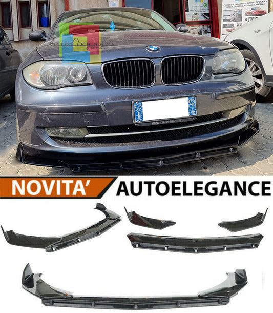 BMW SERIE 1 E81 E87 E82 E88 SPLITTER PARAURTI ANTERIORE NERO LUCIDO RS AUTOELEGANCERICAMBI