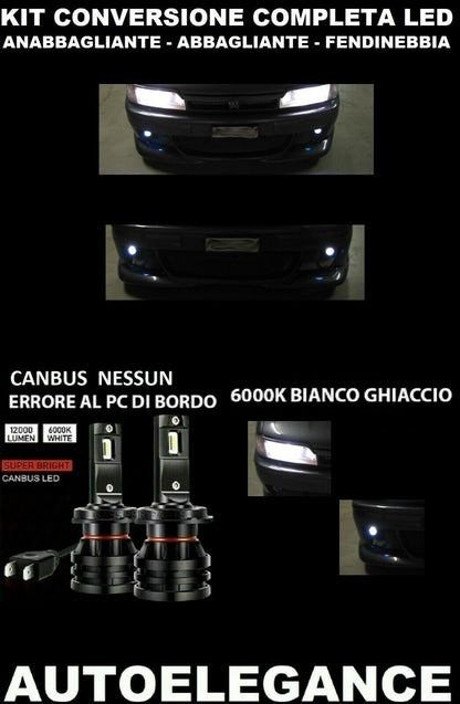 NISSAN PRIMERA P10 LOW BEAM HIGH BEAM FOG LIGHT LED CAMBUS 16000LM 0032