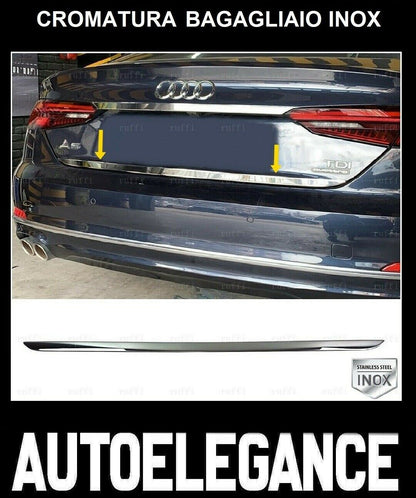 CROMATURA BAGAGLIAIO AUDI A5 S5 F5 2016+ ACCIAIO INOX ADESIVO 0032 AUTOELEGANCERICAMBI