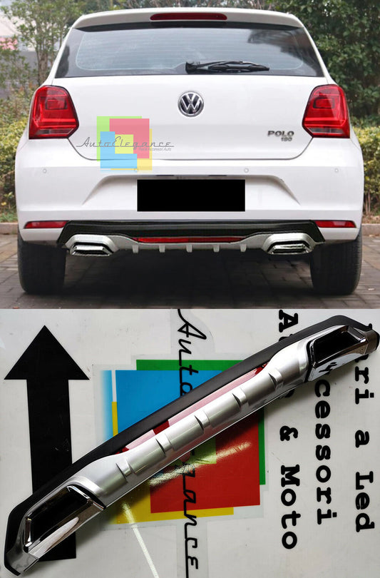 VW POLO 6R UNDER BUMPER DIFFUSER RECTANGULAR TIP SPOILERS ABS SPORT