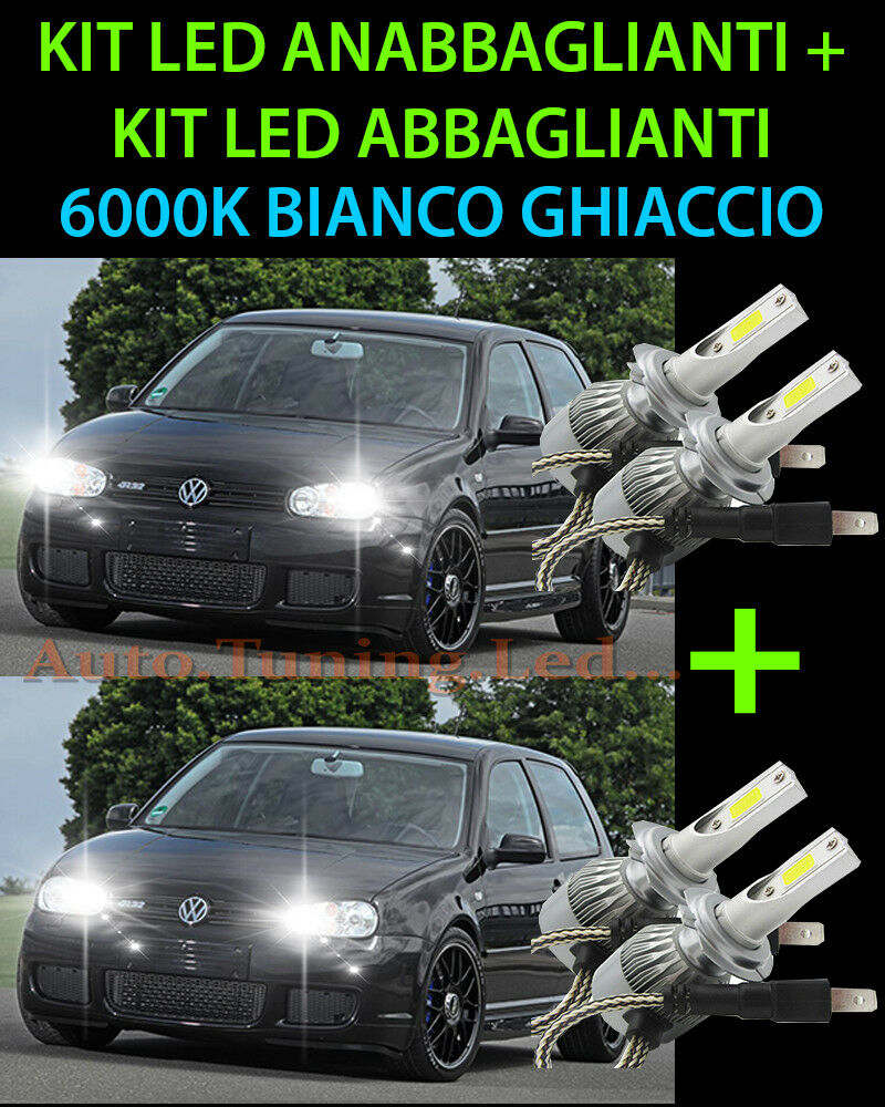 KIT LED LAMPADE ABBAGLIANTI & ANABBAGLIANTI PER VW GOLF 4 IV 1997-2004 -.