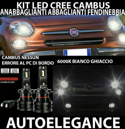 FIAT 500L 500 L LOW BEAM HIGH BEAM FOG LIGHTS LED 16.000LM 0032