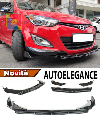 HYUNDAI I20 2008-2015 FRONT BUMPER SPLITTER GLOSS BLACK RS LOOK