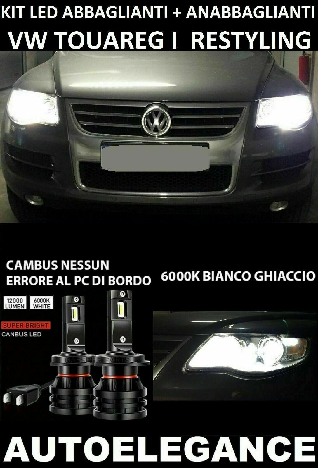 VW TOUAREG I LIFT LOW BEAM HIGH BEAM LED 16.000LM CAMBUS NO ERROR - 0032