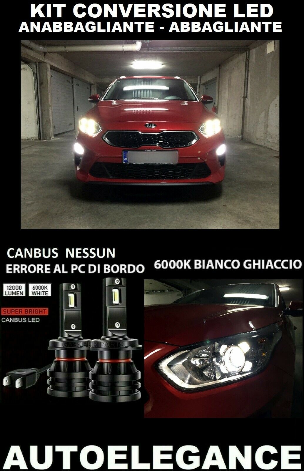 KIA CEED 3 LOW BEAM LED HEADLIGHTS 16.000LM CAMBUS - AT 0032