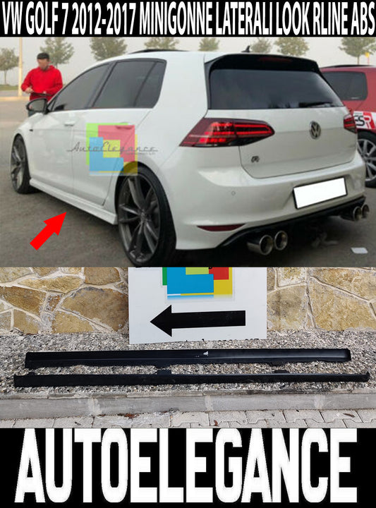 GTI R LOOK SIDE SKIRTS FOR VW GOLF 7 VII 2012 ONWARDS SIDE UNDER DOOR