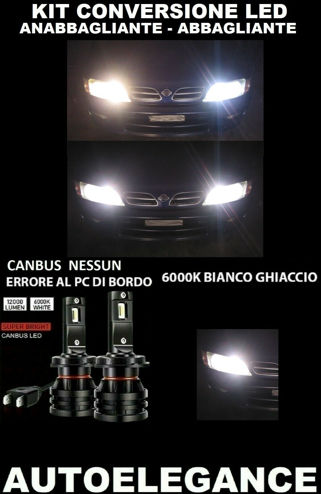 NISSAN PRIMERA P11 LOW BEAM HIGH BEAM LED CAMBUS 16.000LM 0032