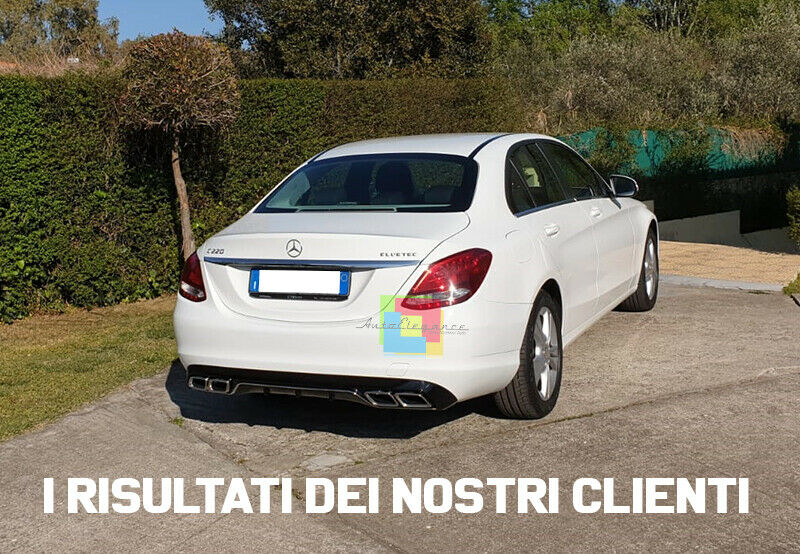 SOTTO PARAURTI MERCEDES CLASSE C W205 DIFFUSORE POSTERIORE AMG + TERMINALI
