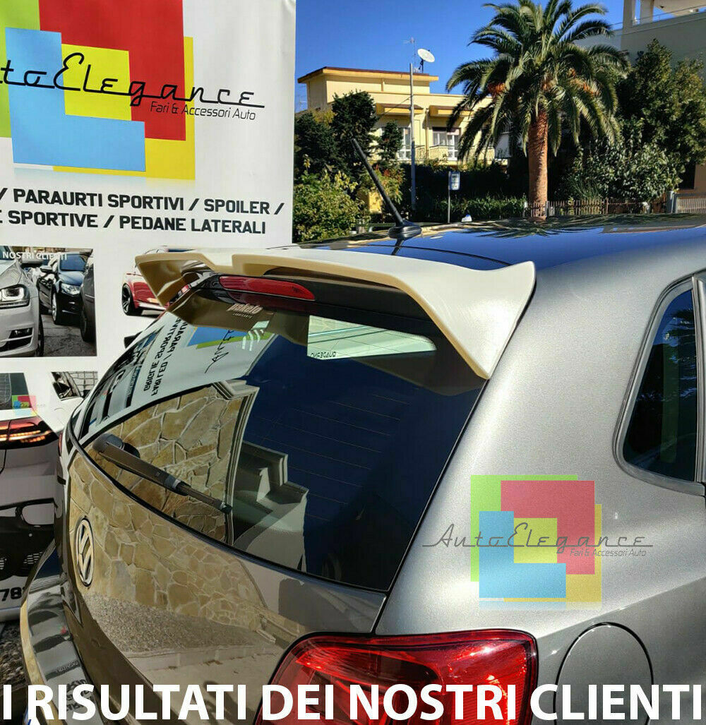 0021 VW POLO 6R 6C 2011-2017 ALETTONE LOOK GTI SPOILER POSTERIORE SUL TETTO ABS AUTOELEGANCERICAMBI