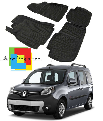 SET OF CUSTOM RUBBER CAR INTERIOR MATS FOR RENAULT KANGOO 2008+ -AT-