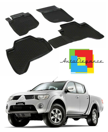 SET OF CUSTOM RUBBER CAR INTERIOR MATS MITSUBISHI L200 2006-2015 -AT-