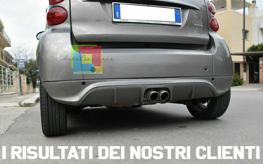 0034 DOPPIO SCARICO SPOILER DIFFUSORE POSTERIORE SMART FORTWO 451 2012-2015 ABS AUTOELEGANCERICAMBI