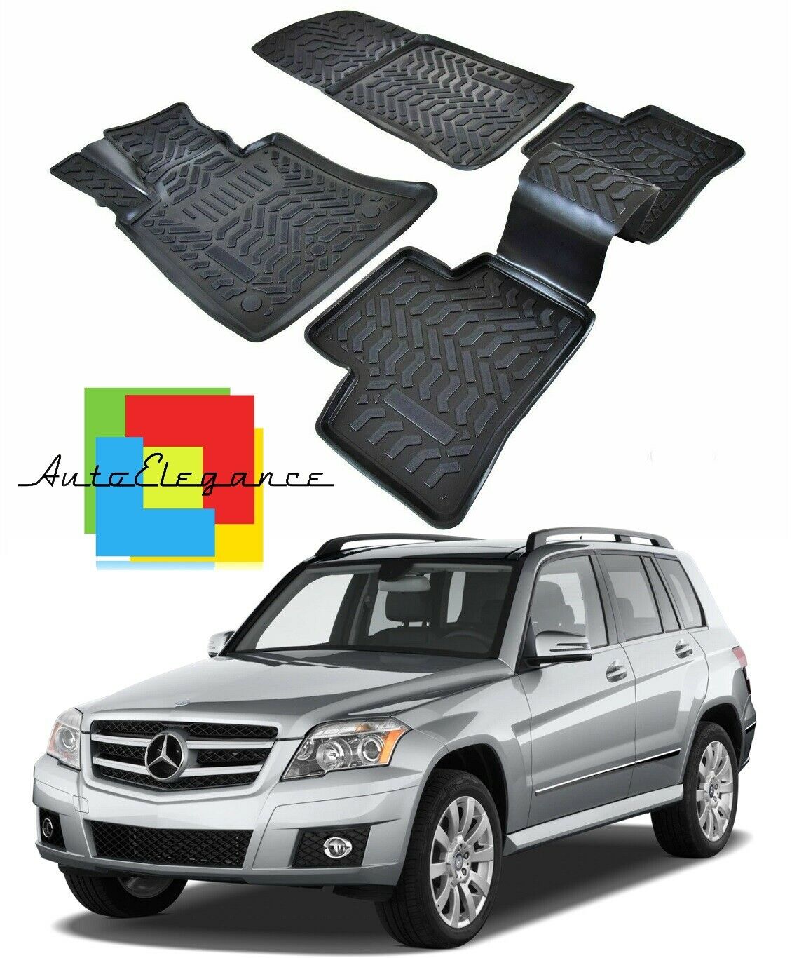CUSTOM RUBBER CAR INTERIOR MATS SET MERCEDES GLK X204 2008-2016 -AT-