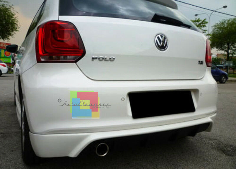 SPOILER SOTTO PARAURTI PER VW POLO 6R 2009-2014 DIFFUSORE POSTERIORE ABS SINGOLO