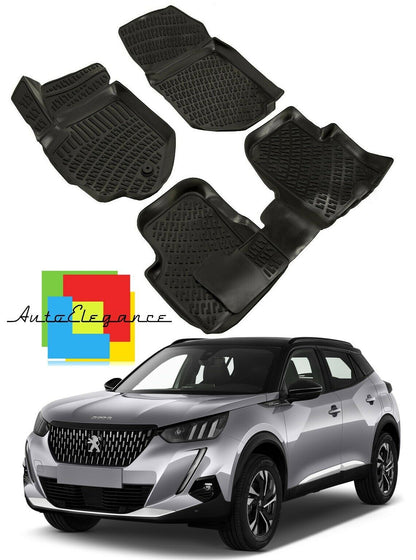 CUSTOM RUBBER CAR INTERIOR MATS SET FOR PEUGEOT 2008 2020+ -AT-