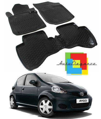 SET OF CUSTOM RUBBER CAR INTERIOR MATS TOYOTA AYGO 2005-2014 -AT-