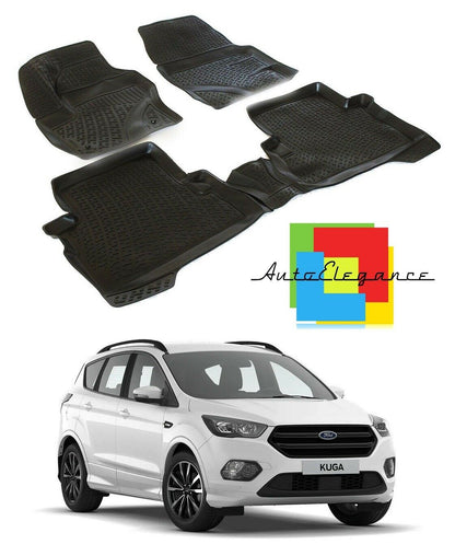 CUSTOM RUBBER CAR INTERIOR MATS SET FORD KUGA 3 2017-2019 -AT-