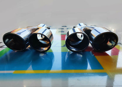 BMW SERIE 5 F10 F11 LOOK M5 TERMINALI NERO LUCIDO INOX AUTOELEGANCERICAMBI