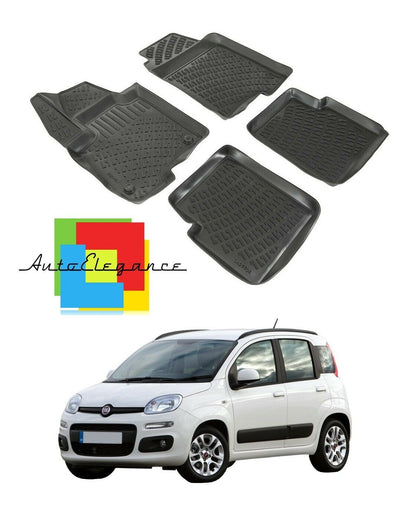 SET OF CUSTOM RUBBER CAR INTERIOR MATS FOR FIAT PANDA III 2012+ -AT-