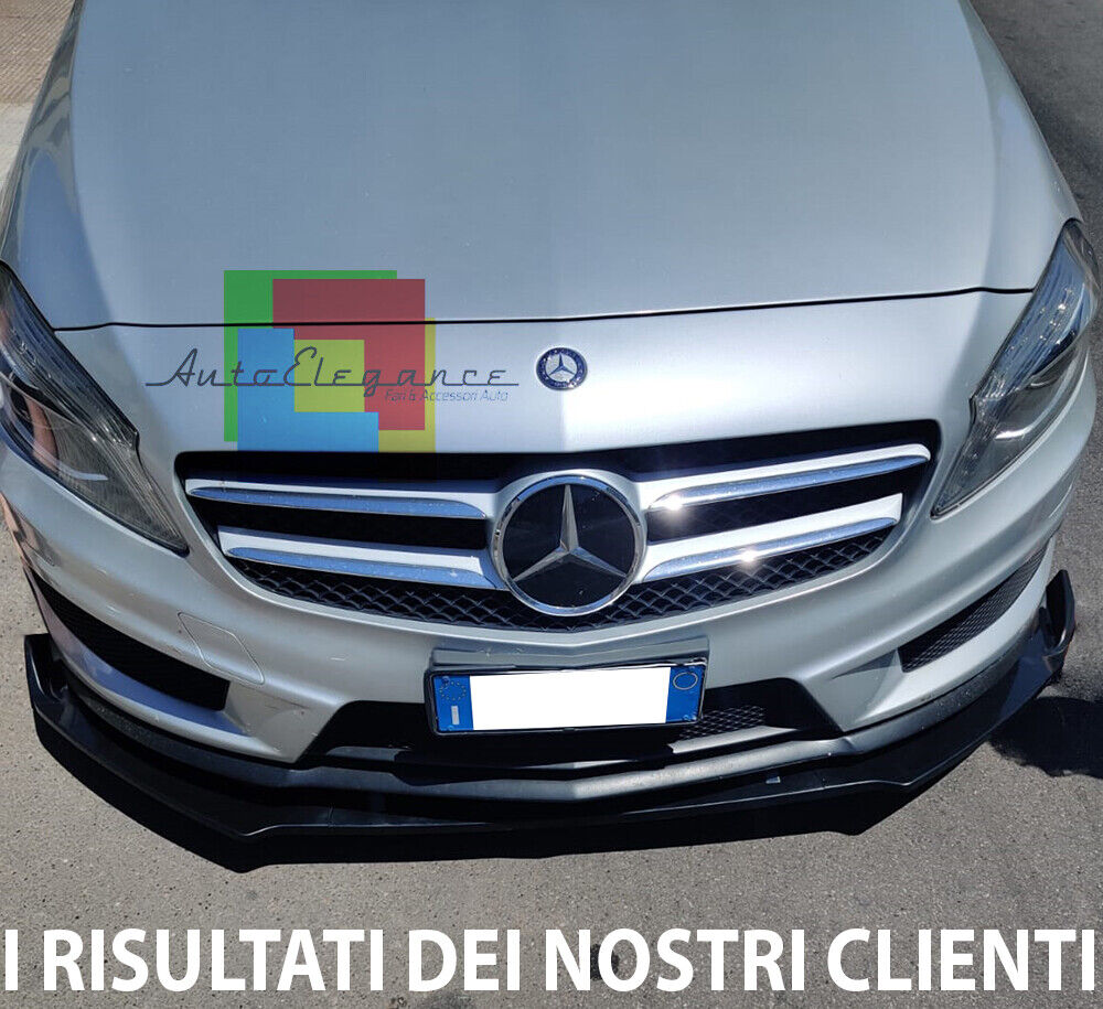 MERCEDES A-CLASS W176 FRONT BUMPER GLOSS BLACK SPLITTER BLADE .-.