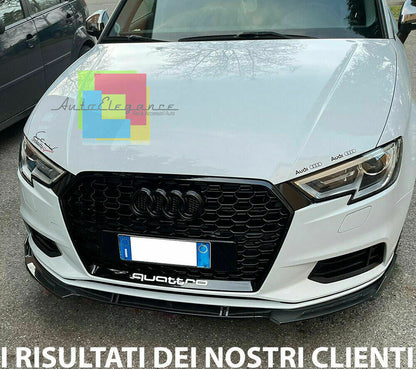 0050 AUDI A3 8V LIFT SOTTO PARAURTI ANTERIORE CARBONIO RS3 DESIGN SPLITTER LAMA AUTOELEGANCERICAMBI