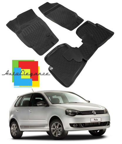 SET OF CUSTOM RUBBER CAR INTERIOR MATS VW POLO 2002-2009 -AT-