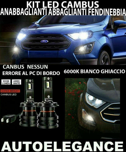 FORD ECOSPORT MK2 LOW BEAM HIGH BEAM FOG LIGHTS LED 16,000LM CAMBUS 0032