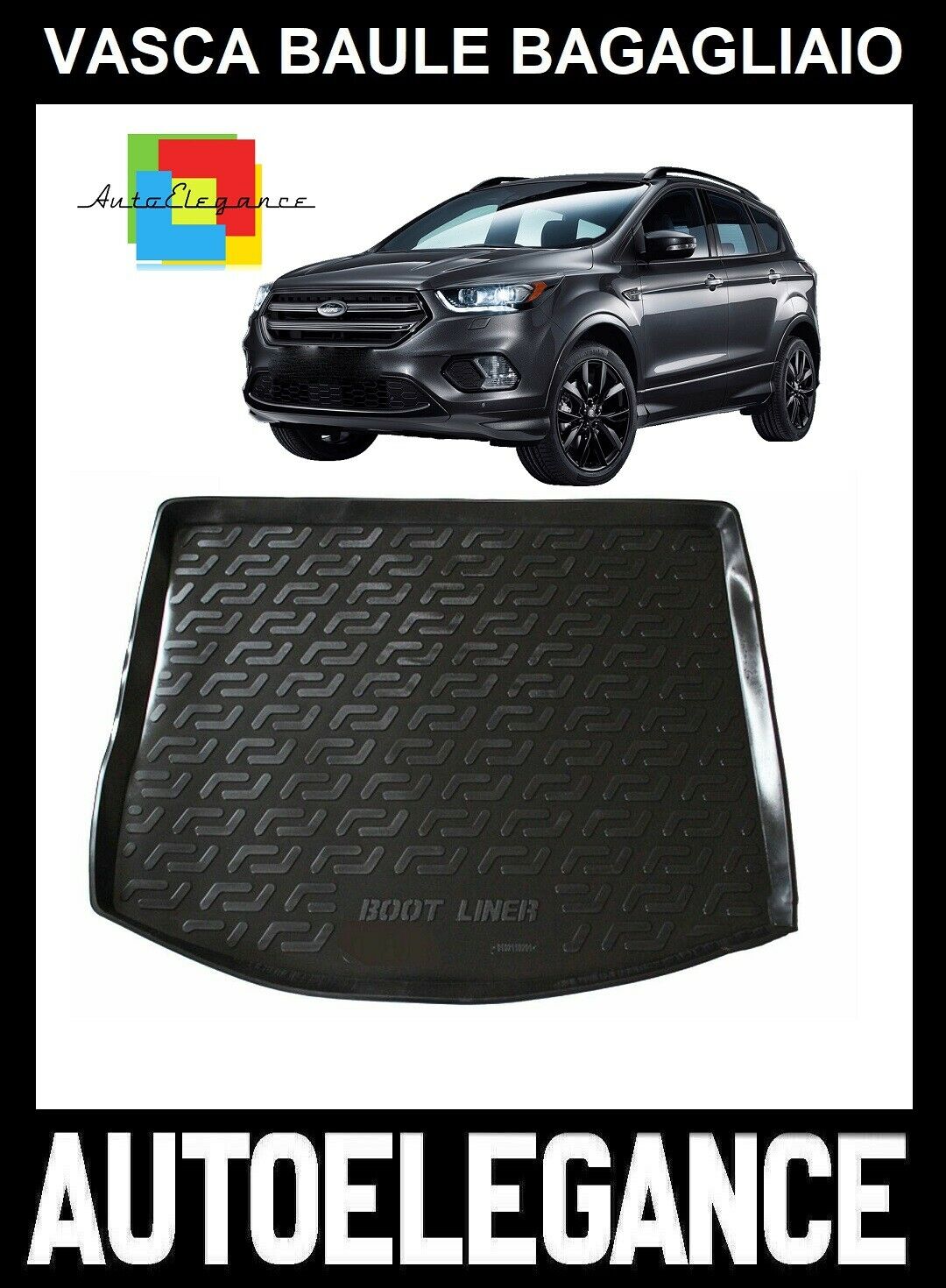 TRUNK LINER RUBBER CARPET SUPERGRIP FORD KUGA II 2013-2019 0032