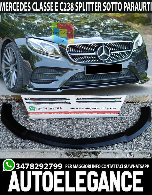 FRONT BUMPER UNDER MERCEDES E CLASS C238 A238 AMG SPLITTER ABS BLACK 0011