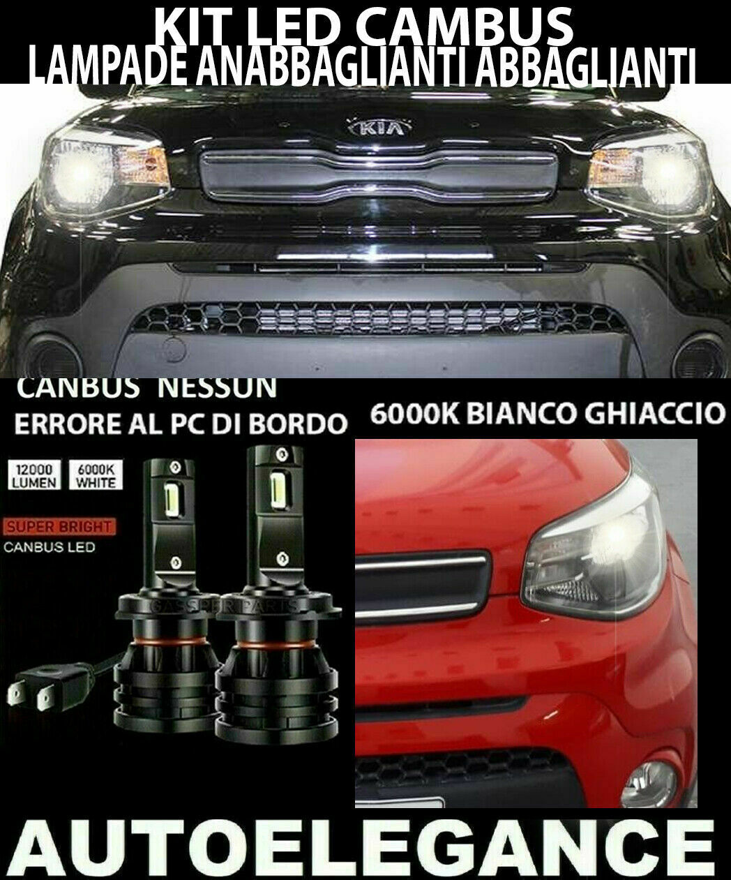 KIA SOUL II LOW BEAM HIGH BEAM LED 16.000LM CAMBUS 0032