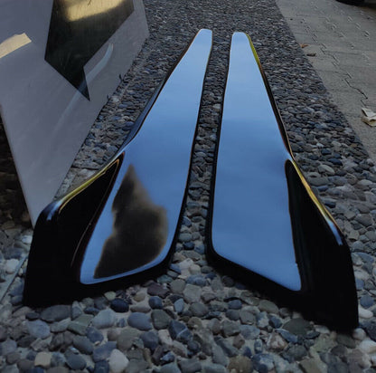 FIAT 500X FLAPS UNDER SIDE SKIRTS ABS / PLASTIC GLOSSY BLACK SPLITTER