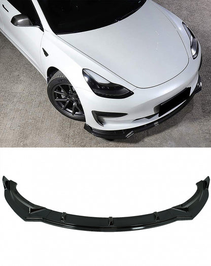 TESLA MODEL 3 2017+ FRONT BUMPER SPLITTER GLOSS BLACK 