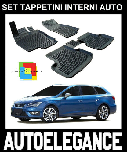 SET OF CUSTOM RUBBER CAR INTERIOR MATS SEAT LEON 3 2013-2020 0032
