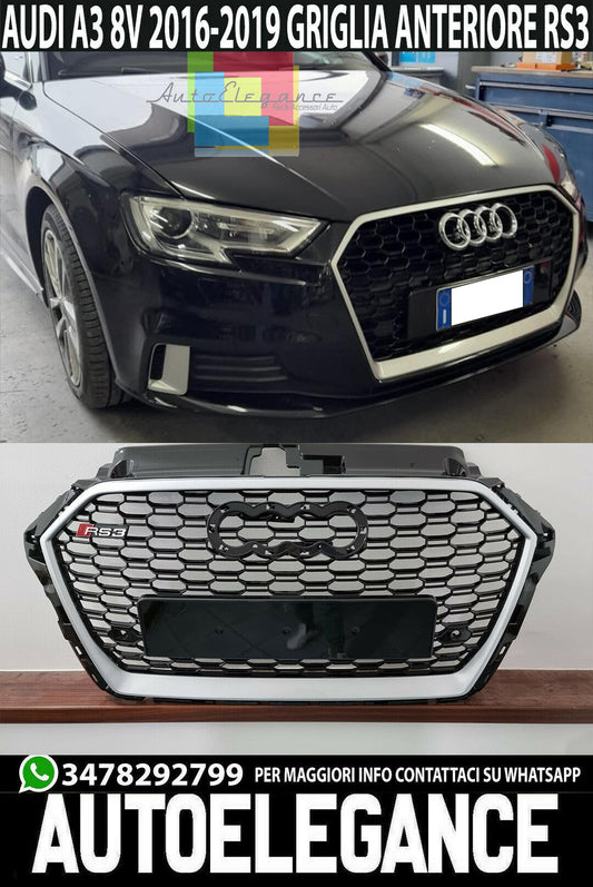 GRIGLIA ANTERIORE AUDI A3 8V 2016-2019 LIFT CALANDRA RS3 BORDO SATINATO 0130