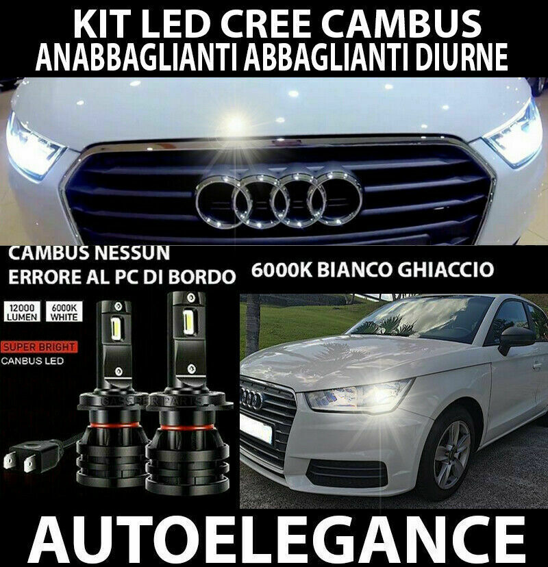AUDI A1 8X 2015+ LAMPADE ANABBAGLIANTI ABBAGLIANTI DIURNE H15 LED 16.000LM 0032 AUTOELEGANCERICAMBI