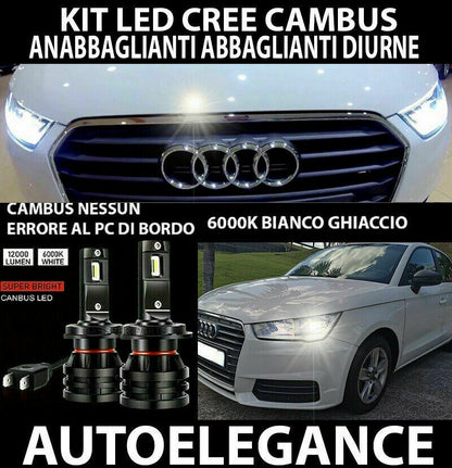 AUDI A1 8X 2015+ LAMPADE ANABBAGLIANTI ABBAGLIANTI DIURNE H15 LED 16.000LM 0032 AUTOELEGANCERICAMBI