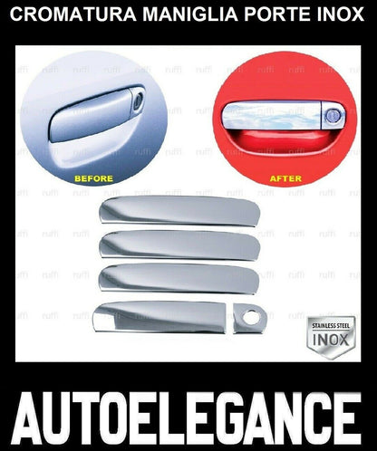 CROMATURA MANIGLIE 4 PORTE AUDI A3 8P 2003-2008 ACCIAIO INOX ADESIVO 0032 AUTOELEGANCERICAMBI