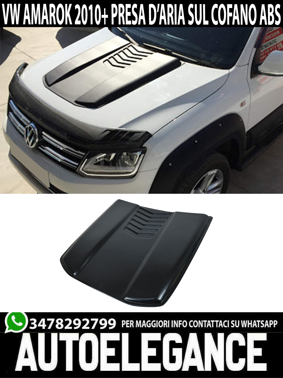 HOOD AIR INTAKE FOR VW AMAROK 2010+ ABS SPORT LOOK SPOILER