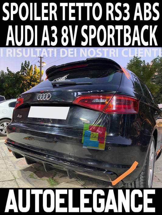 RS3 LOOK - AUDI A3 8V SPORTBACK 2012+ SPOILER POSTERIORE SUL TETTO