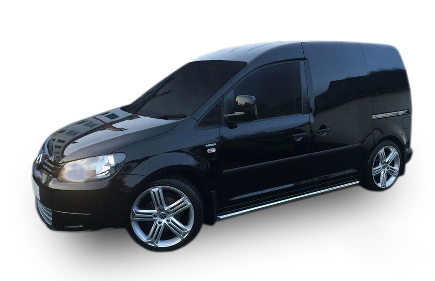 VW CADDY 2003-2015 CHROME TUBULAR SIDE STEPS UNDER DOOR