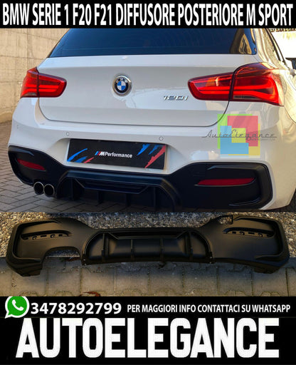 DIFFUSORE POSTERIORE BMW SERIE 1 F20 F21 DAL 2015+ LIFT LOOK M SPORT USCITA SX