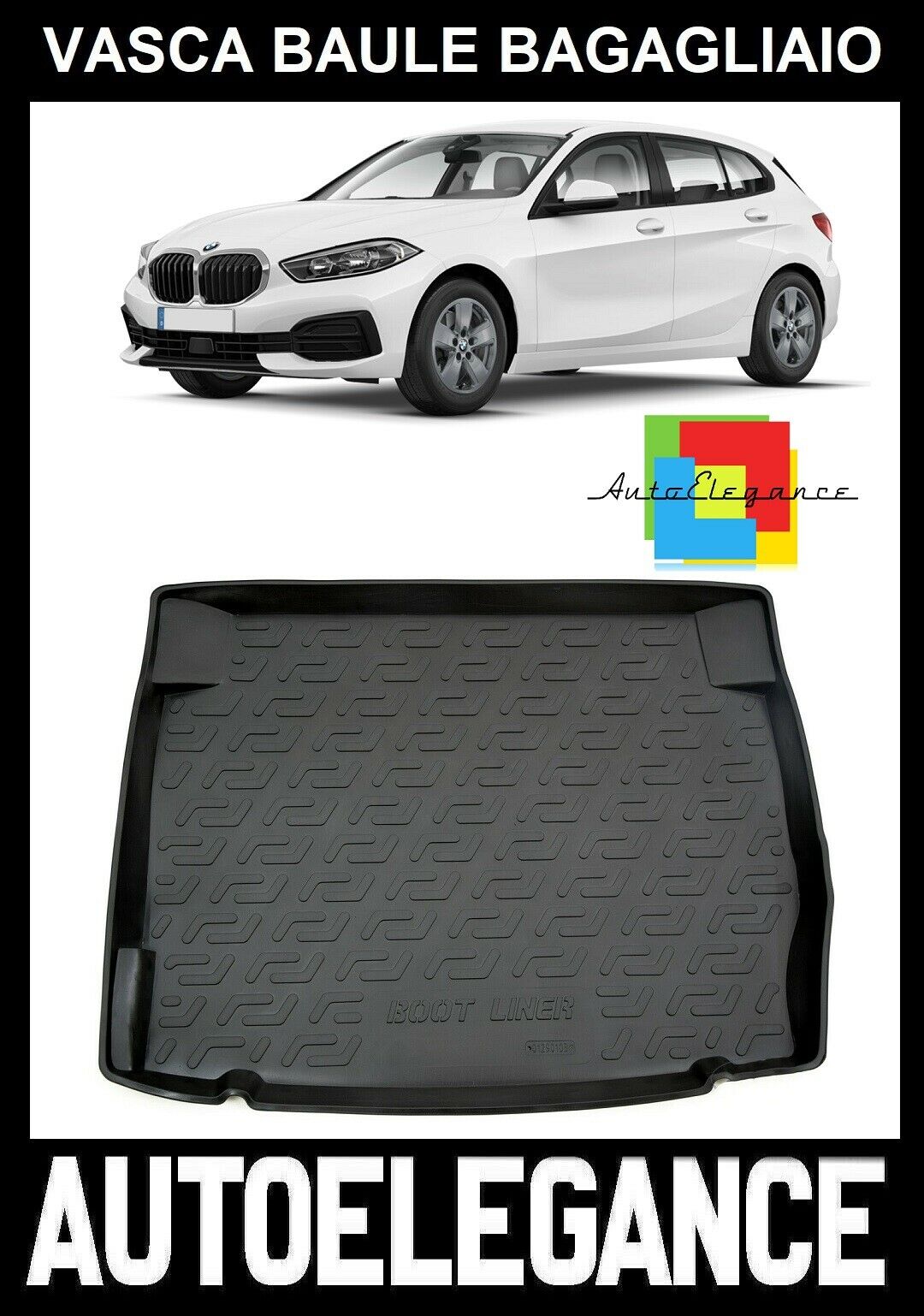 VASCA BAULE BAGAGLIAIO TAPPETO GOMMA SUPERGRIP BMW SERIE 1 F20 2011-2019 -AT-