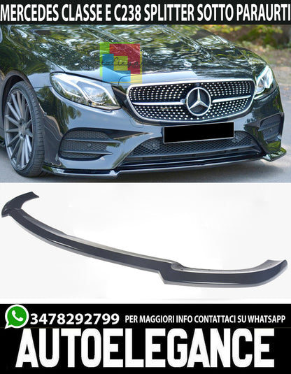 UNDER FRONT BUMPER MERCEDES E-CLASS C238 AMG SPLITTER ABS GLOSSY BLACK