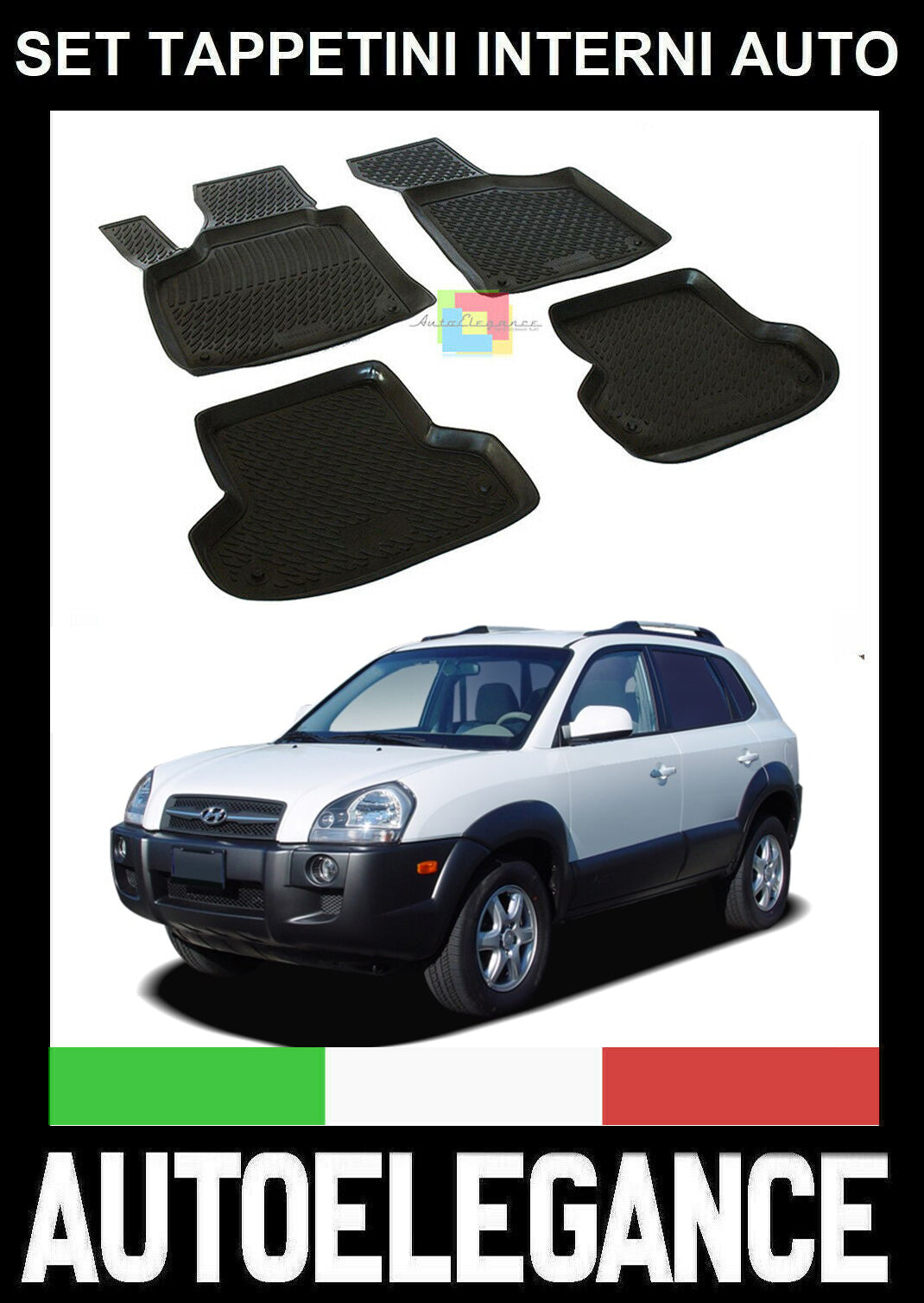 HYUNDAI TUCSON 2004-2014 CUSTOM RUBBER CAR INTERIOR MATS SET