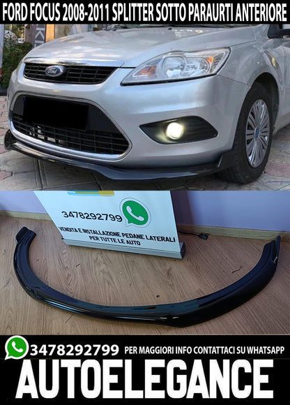 UNDER FRONT BUMPER FORD FOCUS II 2008-2011 SPLITTER GLOSSY BLACK 0246