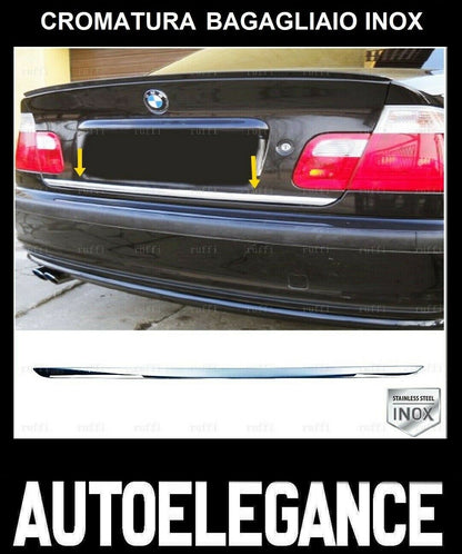 CROMATURA BAGAGLIAIO BMW 3ER E46 HB-SALOON 1998-2007 ACCIAIO INOX ADESIVO 0032 AUTOELEGANCERICAMBI