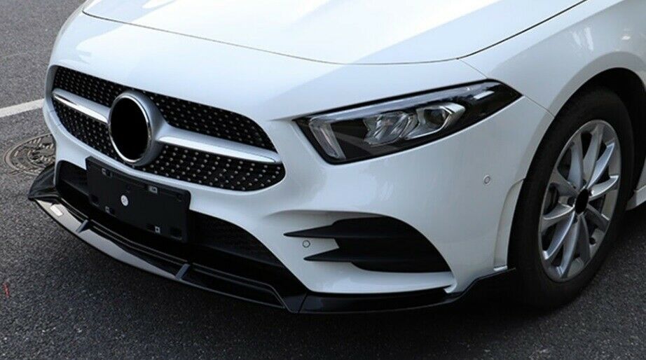 MERCEDES A-CLASS W177 2018+ FRONT BUMPER SPLITTER BLACK AMG A45 BLADE