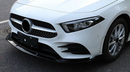 MERCEDES A-CLASS W177 2018+ FRONT BUMPER SPLITTER BLACK AMG A45 BLADE